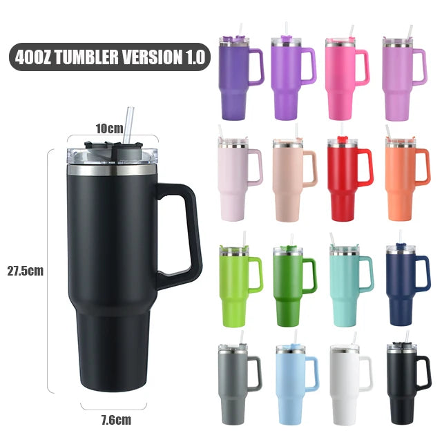40oz H2.0 Stainless Steel Vacuum Insulated Tumbler with Lid and Straw for Water. Iced Tea or Coffee