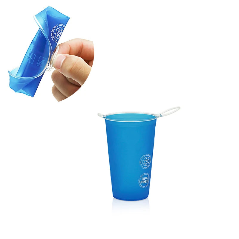 HOT Foldable Cups Drinking Cups. 200ML Water Cup  With Handle. 200ML BPA Free TPU Collapsible Soft Plastic Sports Water Bottle