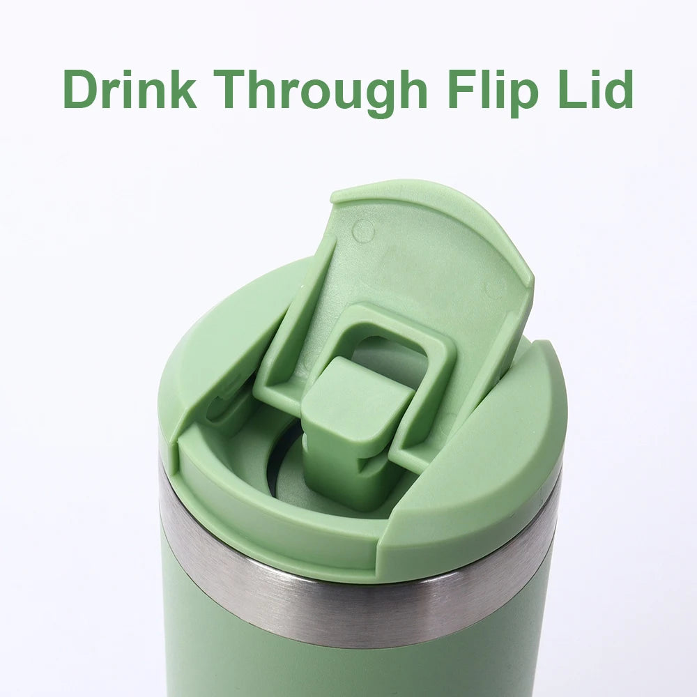 16oz Water Bottle Stainless Steel Insulated Water Cup Leak Resistant Coffee Travel Mug BPA Free