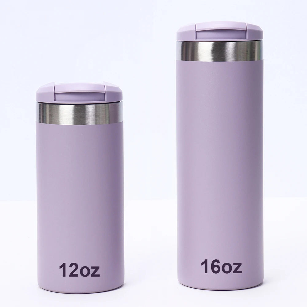 16oz Water Bottle Stainless Steel Insulated Water Cup Leak Resistant Coffee Travel Mug BPA Free