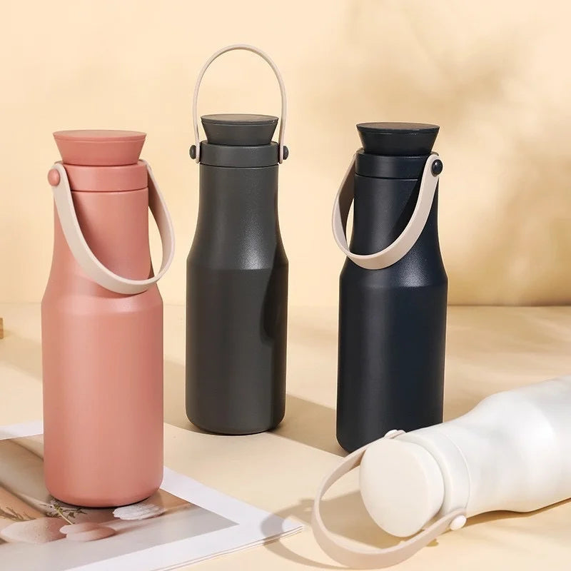 New Insulated Cup Stainless Steel Water Cup Simple Portable Handle Cup Wholesale Sport Bottle Customization Logo