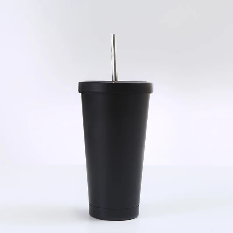 16oz Popular Wholesale Stainless Steel Color Water Bottle Cup Tumbler Party Cup With Lid Straw
