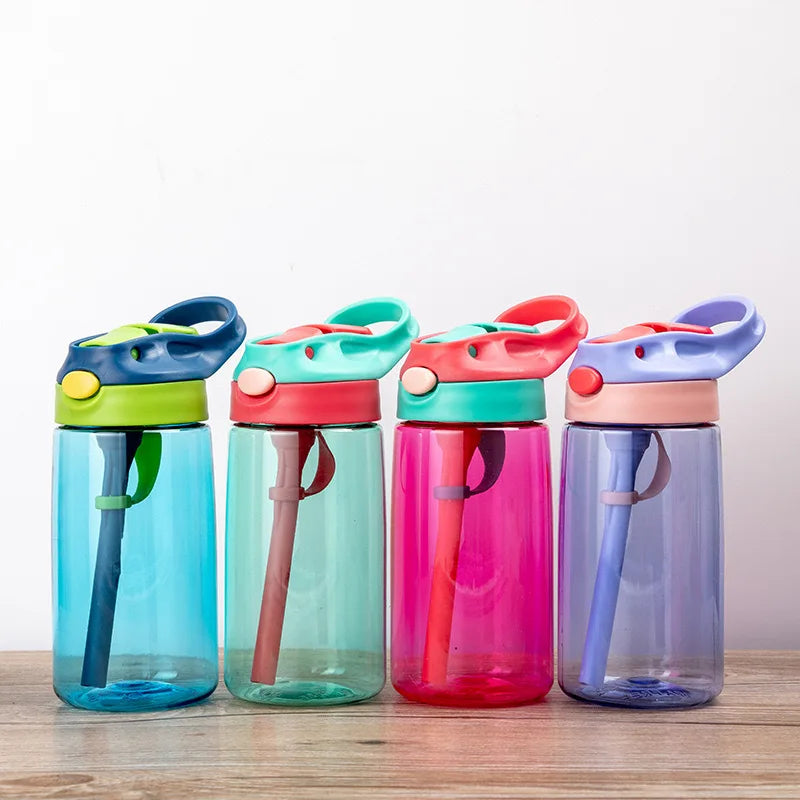 Hot Selling 480ml Kids Plastic Water Cup with Duck Bill Lid and Straw for Outdoor Sports and School Use